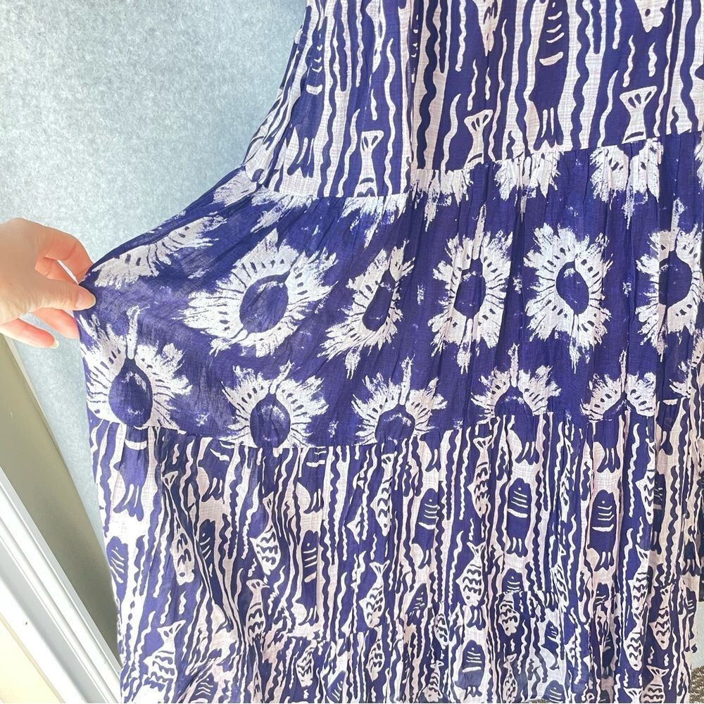 Dolma Blue White Sleeveless Maxi Dress Medium - Picture 7 of 15
